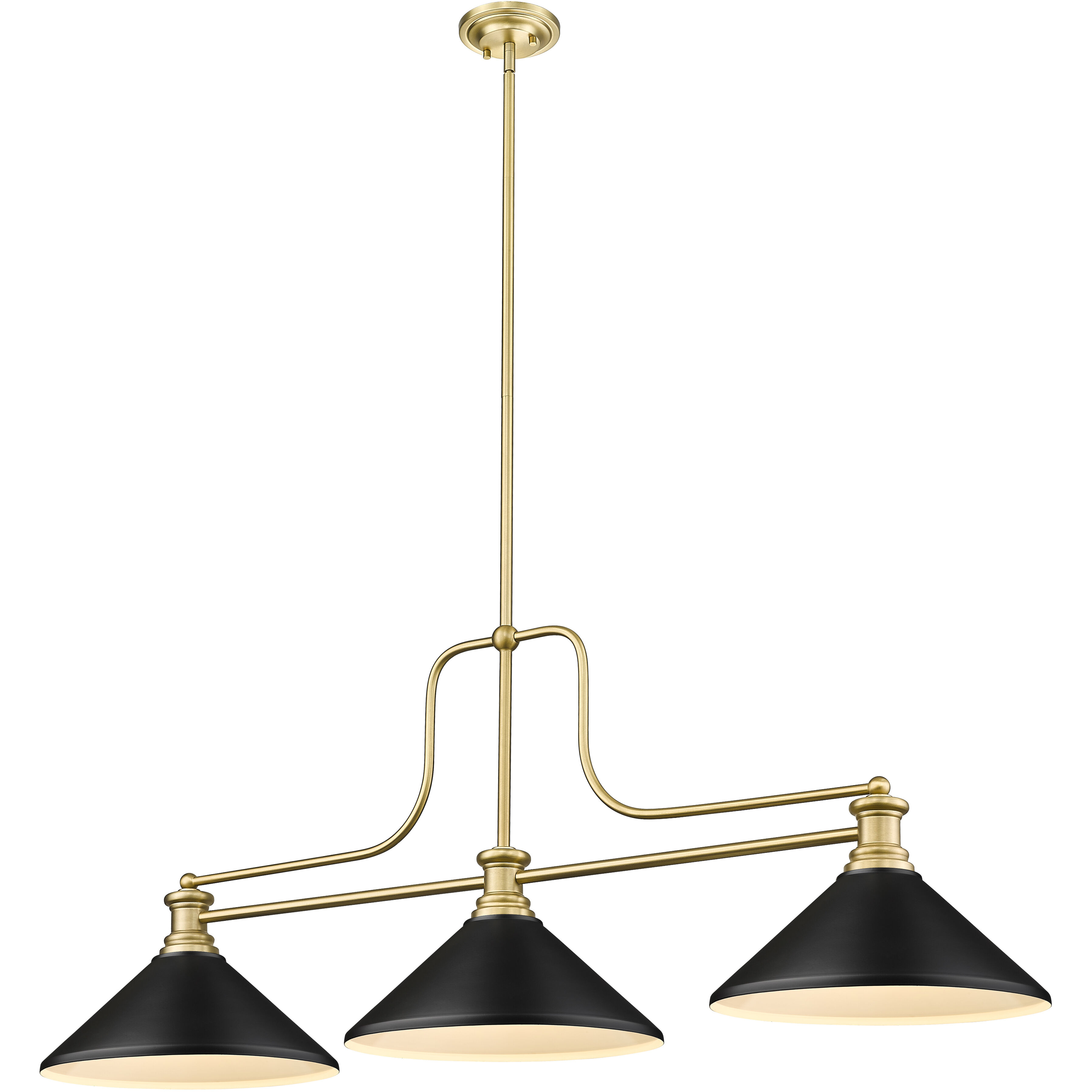 Z-Lite 725-3HBR-DGM14 Melange 3 Light 52 inch Heritage Brass