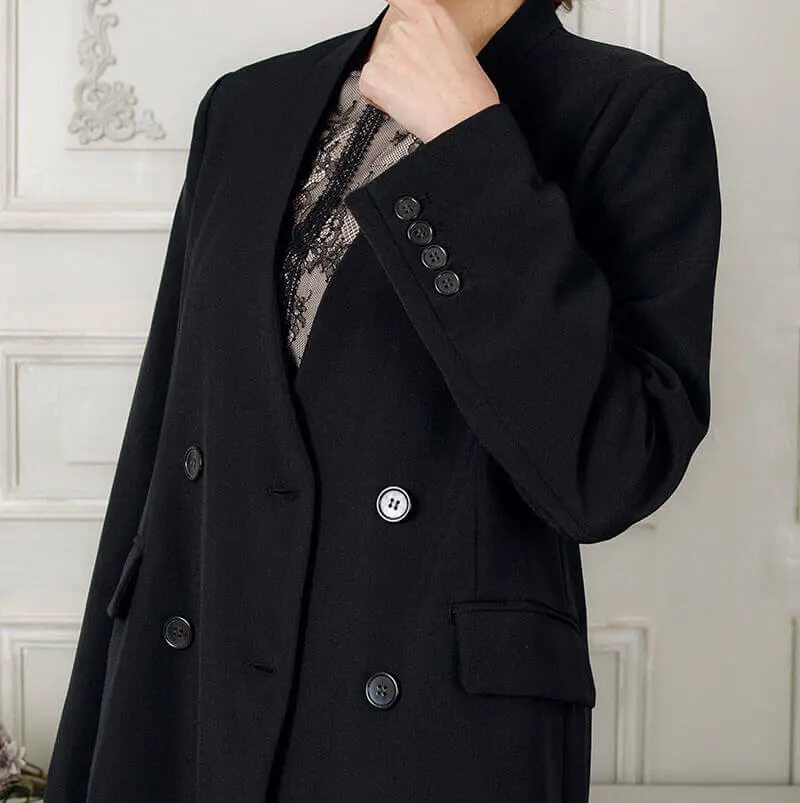 ブラックのダブルボタンジャケット | Dorrydoll | C-4039 | 結婚式