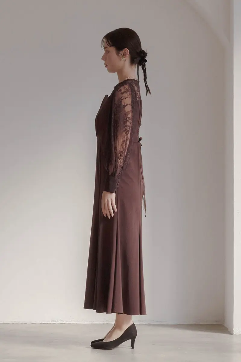 ブラウンのビスチェ風マーメイドドレス | Dorry doll | M | 結婚式