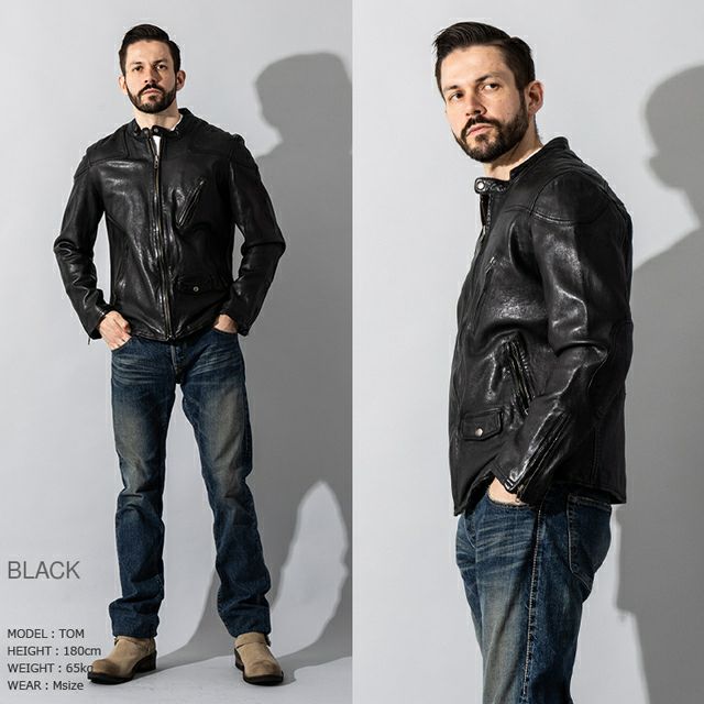 Liugoo Leathers 本革 フルベジ ビンテージ仕上げ シングルライダース