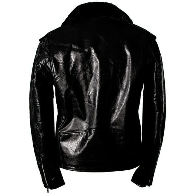 Horn Works 本革 襟ボアダブルライダースジャケット メンズ ホーン