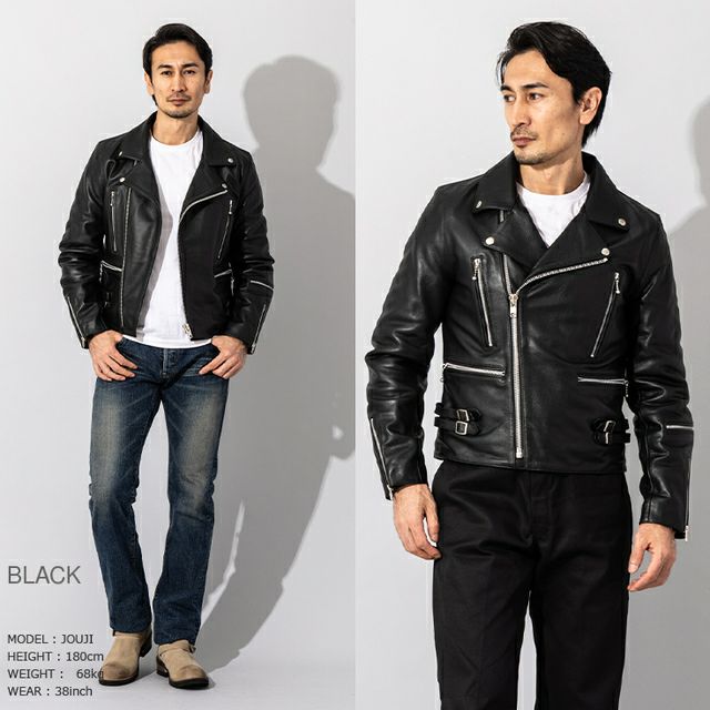 Horn Works 本革 UKタイプ ダブルライダースジャケット メンズ ホーン