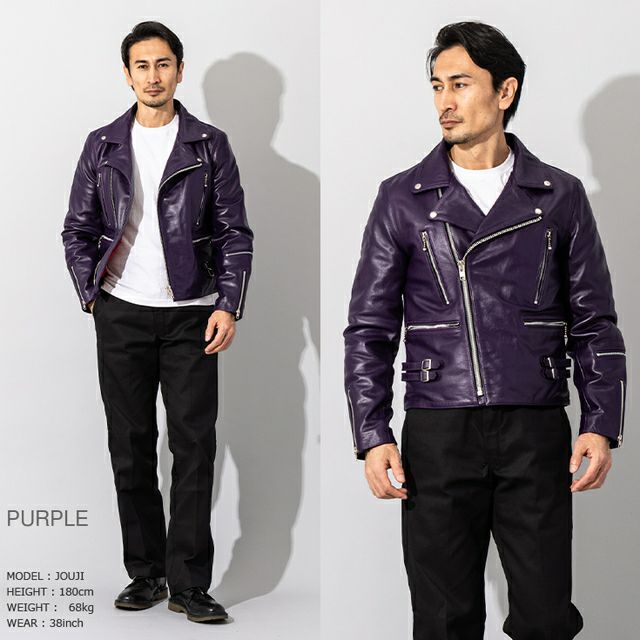 Horn Works 本革 UKタイプ ダブルライダースジャケット メンズ ホーン