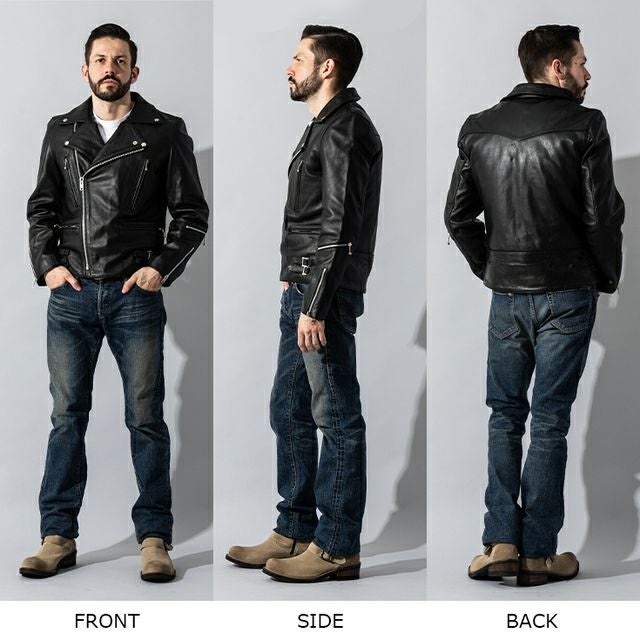 Liugoo Leathers 本革 UKダブルライダースジャケット 着脱ライナー付