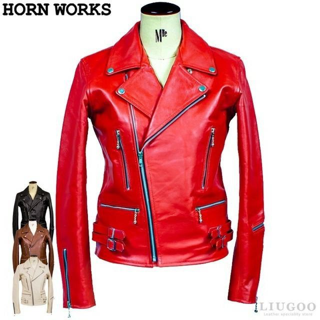 Horn Works 本革 UKダブルライダースジャケット レディース ホーン