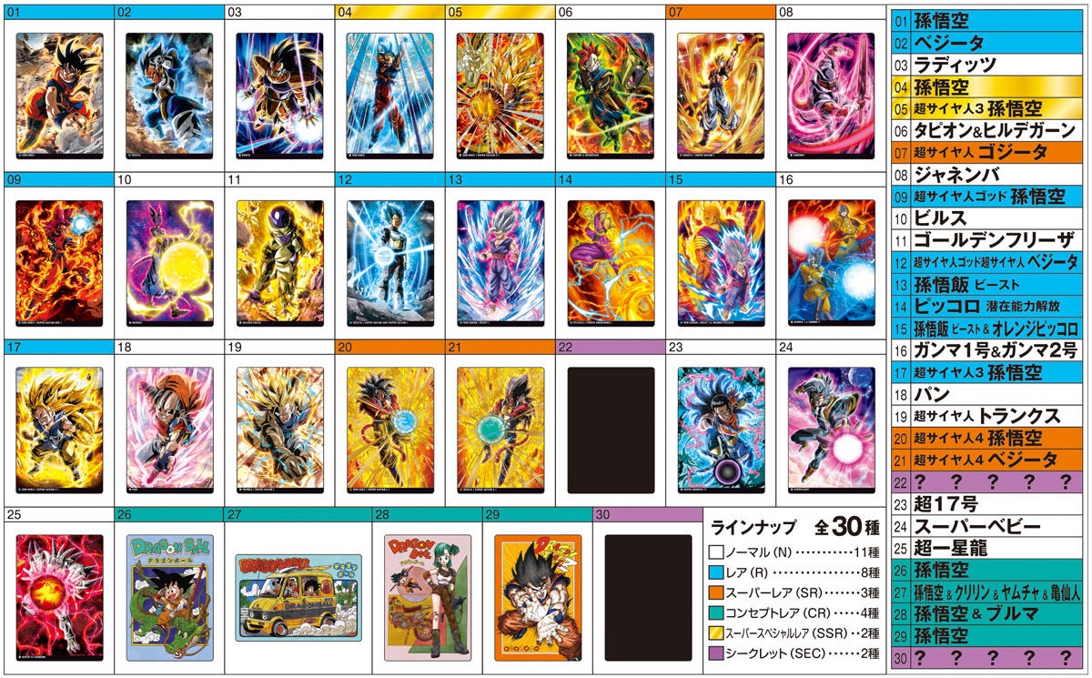 イタジャガ ドラゴンボール vol.4 全30種 カード画像【シークレット2種