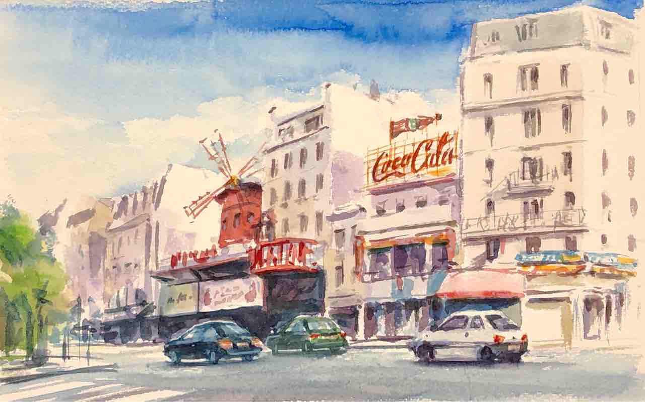 パリのムーランルージュ描きました。 : 西滝直人 アトリエ日記