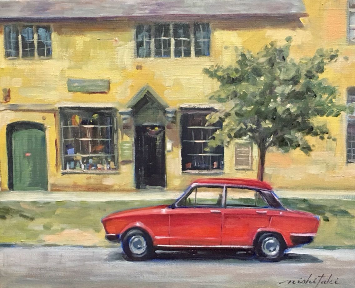 レトロな車のある風景 その3 完成 : 西滝直人 アトリエ日記