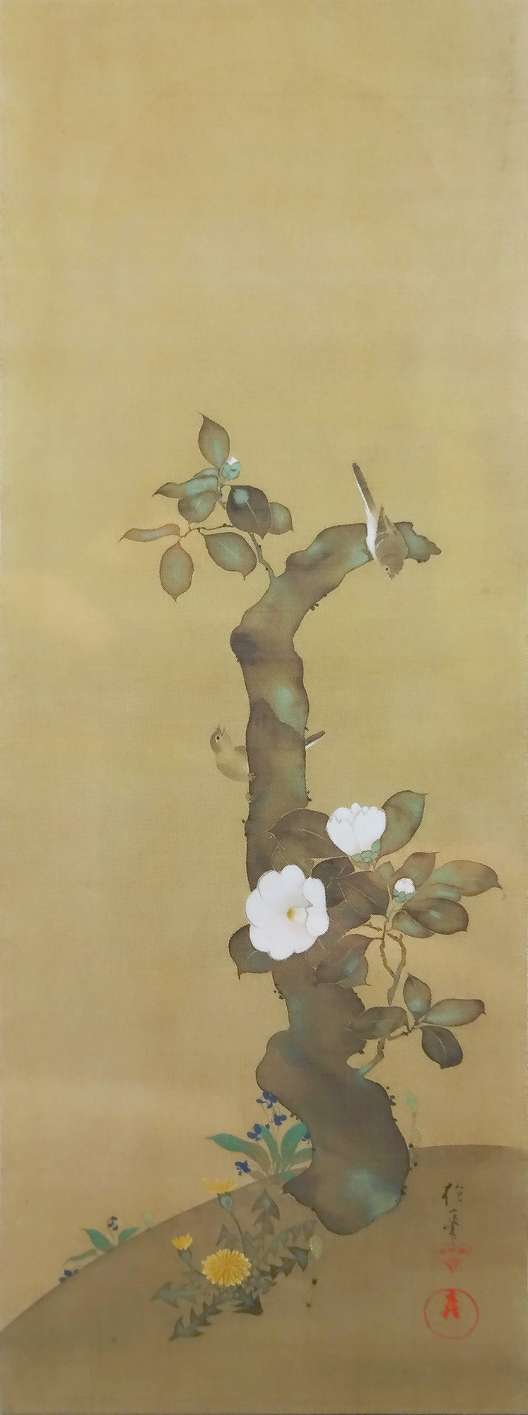 酒井抱一：十二ヶ月花鳥図貼付屏風之内正月 : クラシック音楽とアート