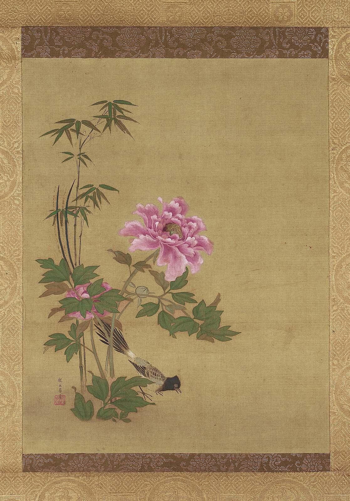 狩野探幽： 楊貴妃・牡丹に尾長鳥図｜ボストン美術館展 : クラシック