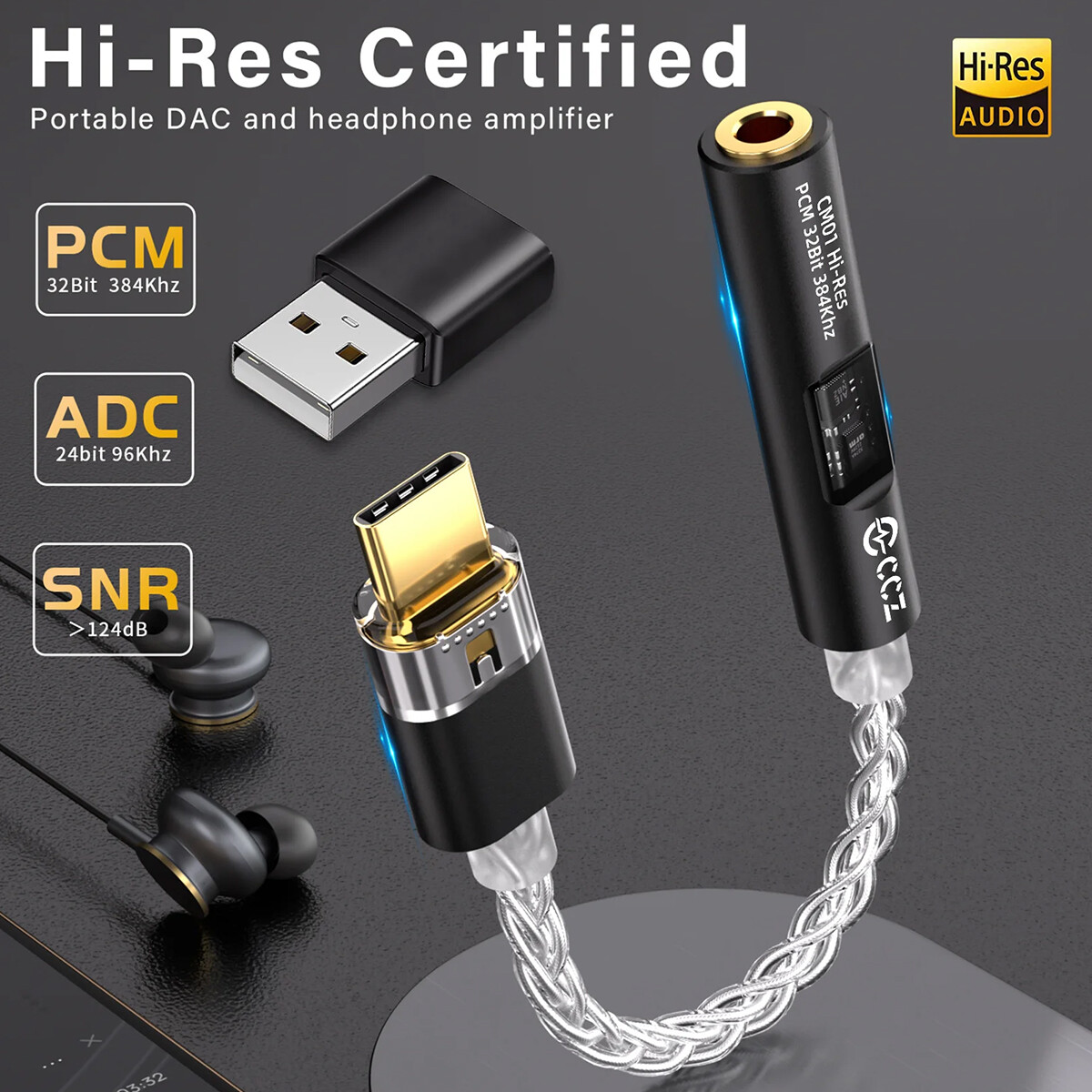 CCZ CM01」 2千円台の低価格で最大32bit/384kHzのハイレゾ再生にも対応