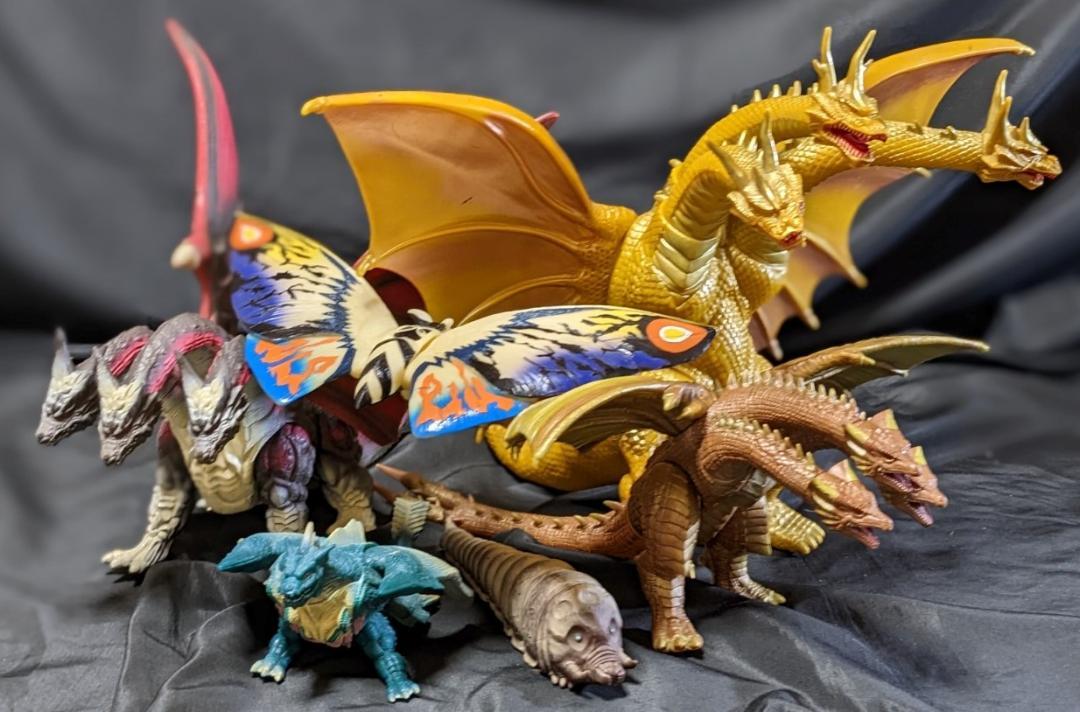 平成モスラ3部作（バンダイ）ソフビフィギュア6体セット : 恐竜怪獣