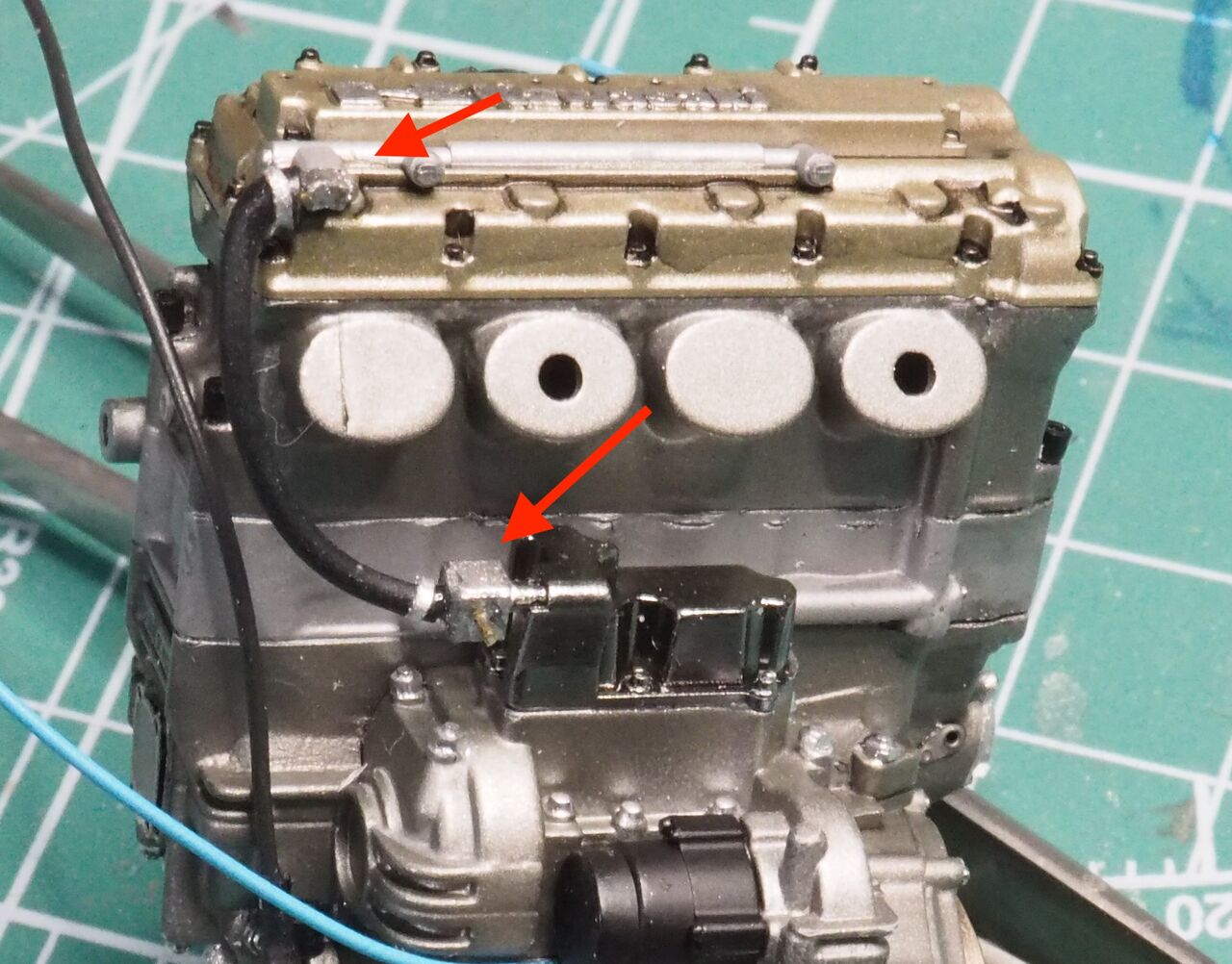 作る タミヤ KAWASAKI Ninja ZX-RR 1/12「その4 エンジン③とフレーム