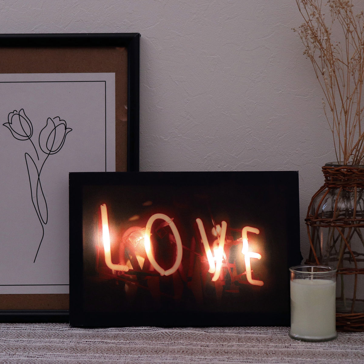 LEDキャンバスアート インダストリアル ネオンサイン 20×30cm 30×20cm