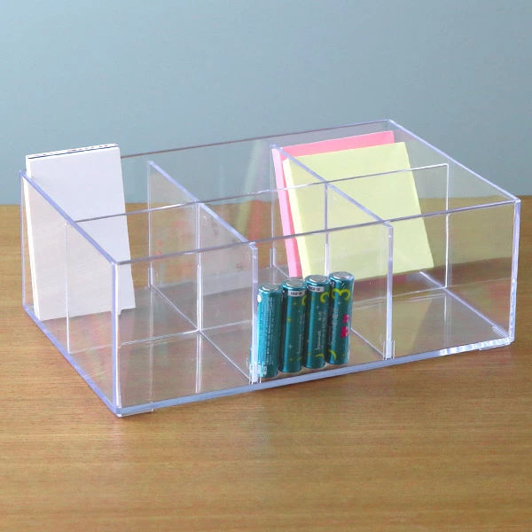 小物ケース 収納ケース 6分割 約 幅24×奥行16.1×高さ8.5cm 透明 収納