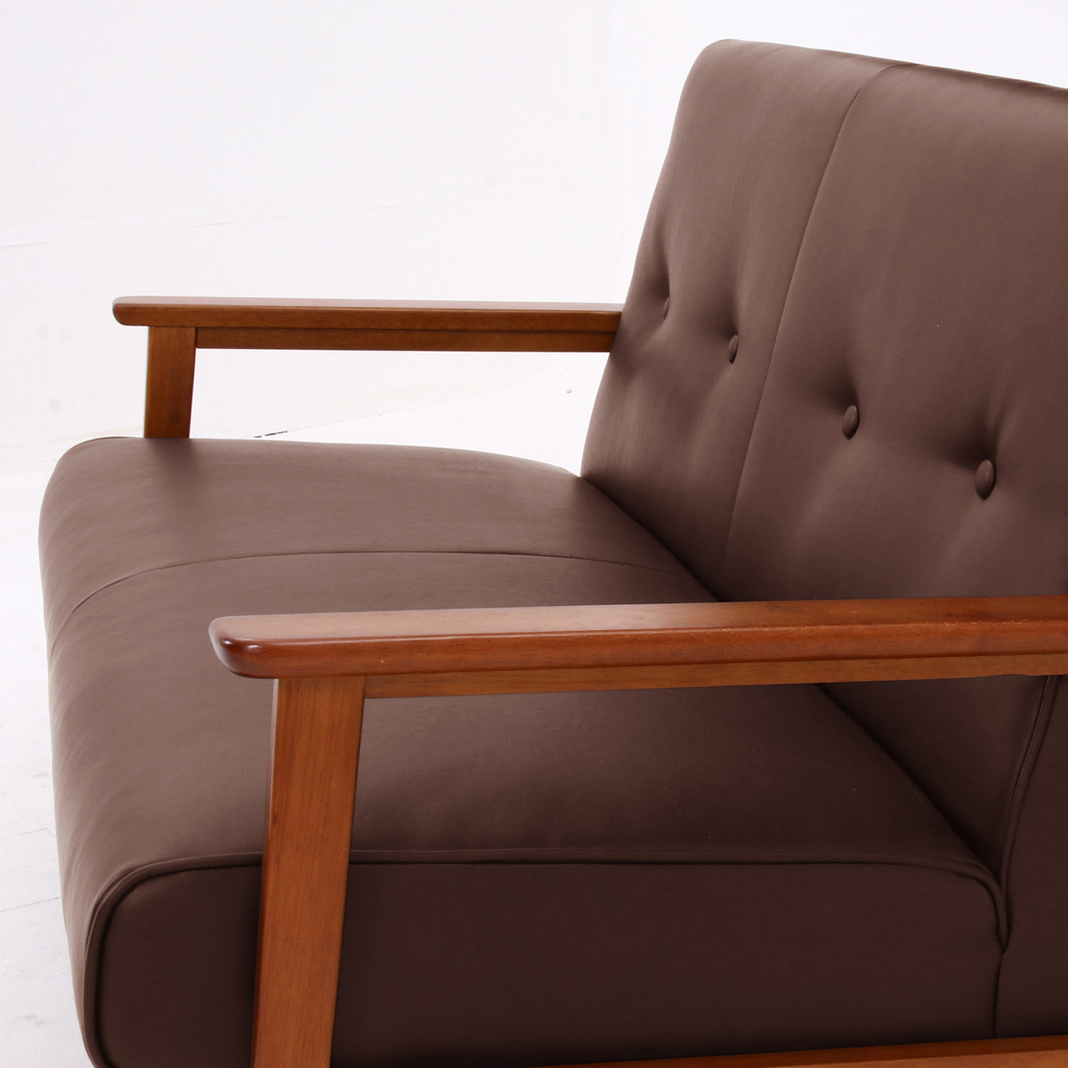 ソファ 2人掛け 幅128cm バイキャストPUソファ ミート （ レザー調