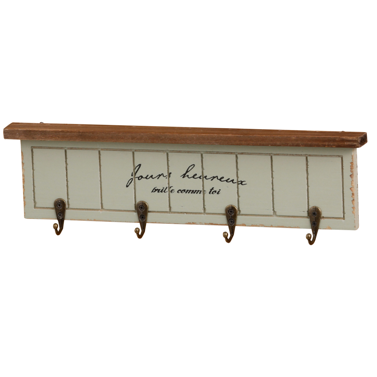 フック 壁掛け ラルモニ ウォールフック 4連 木製 壁面収納 （ 幅32