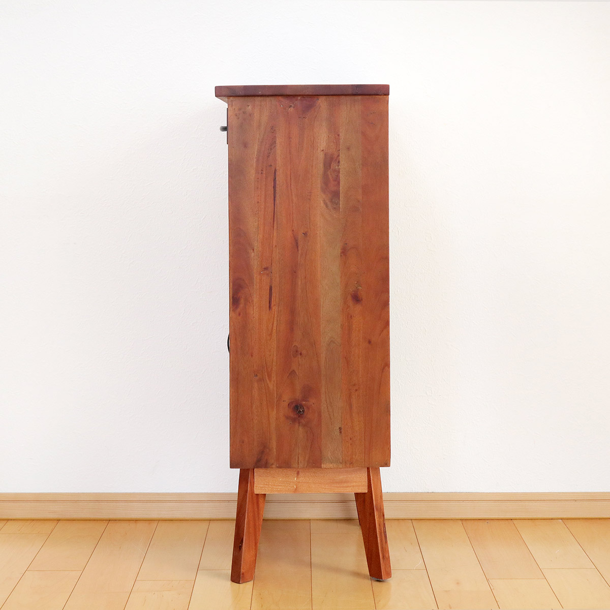 電話台 マホガニー天然木 幅42cm （ 電話 ファックス台 収納棚 収納