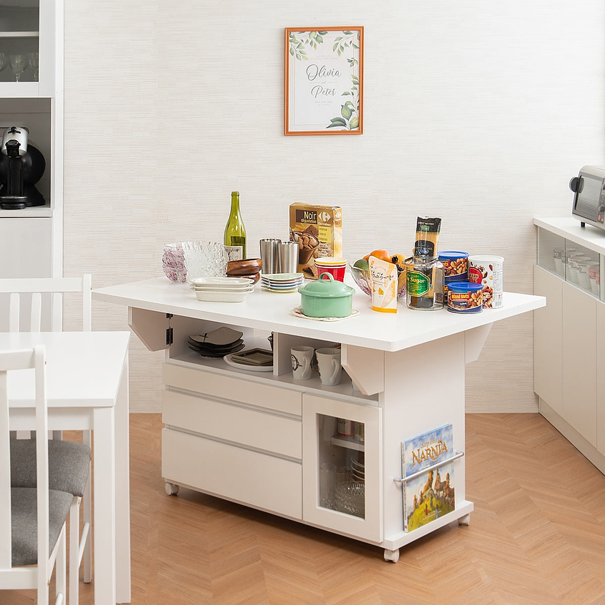 dショッピング |キッチンワゴン バタフライ 両バタ 日本製 約幅120cm