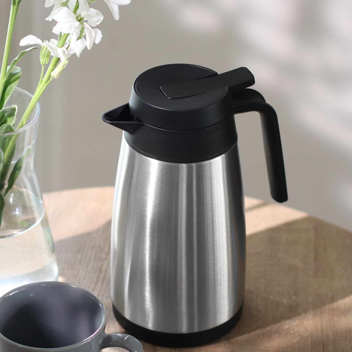 ポット 1L 真空断熱 保温 魔法瓶 ステンレス （ 卓上ポット ステンレス