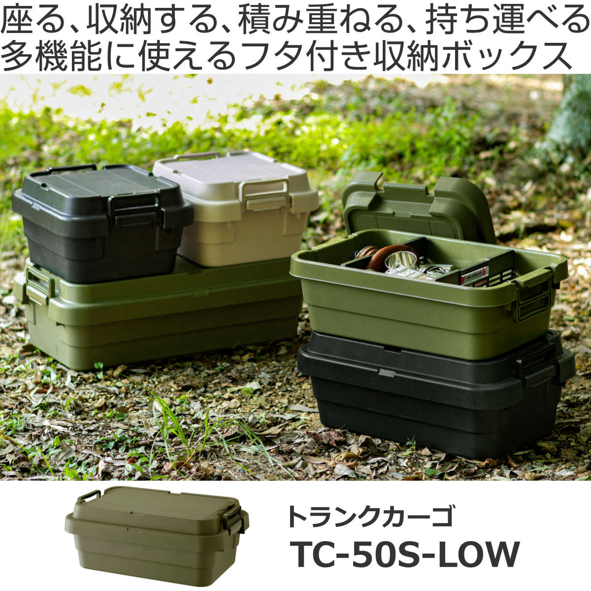 収納ボックス トランクカーゴ LOW TC-50S 30L 幅60×奥行39×高さ24cm