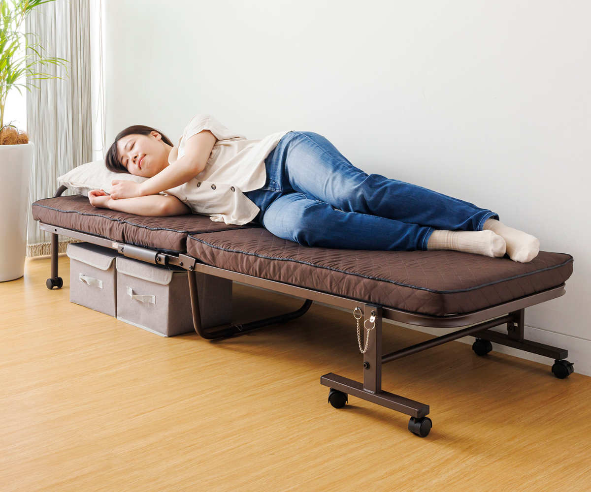 dショッピング |折りたたみベッド 幅65cm 14段階リクライニング