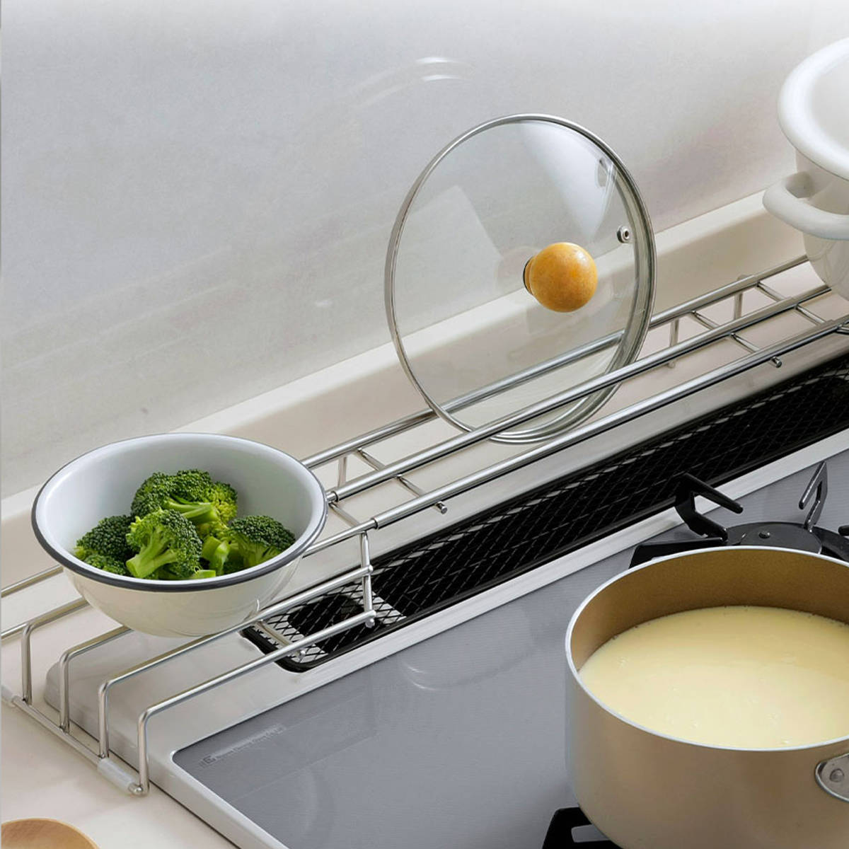 コンロ奥ラック ステンレスコンロ奥ラック 幅75cm用 – ハウジー