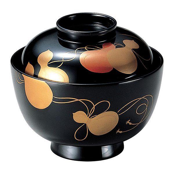 吸い物椀 木製 高仙才椀 黒 漆 漆塗 瓢箪 磨蒔絵 吸物椀 お椀 食器