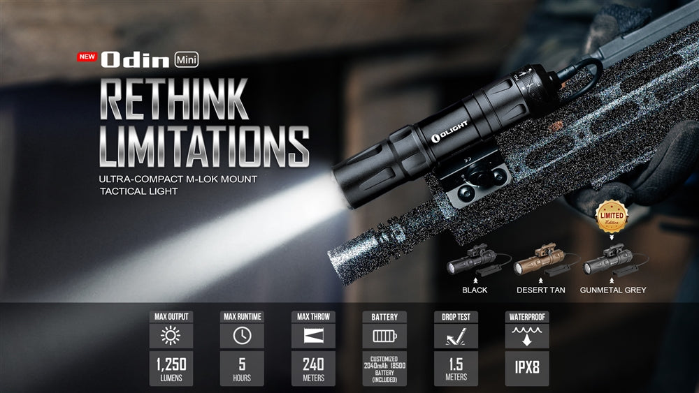 Olight Odin Mini 1250 Lumen Flashlight – Longhorn Tactical