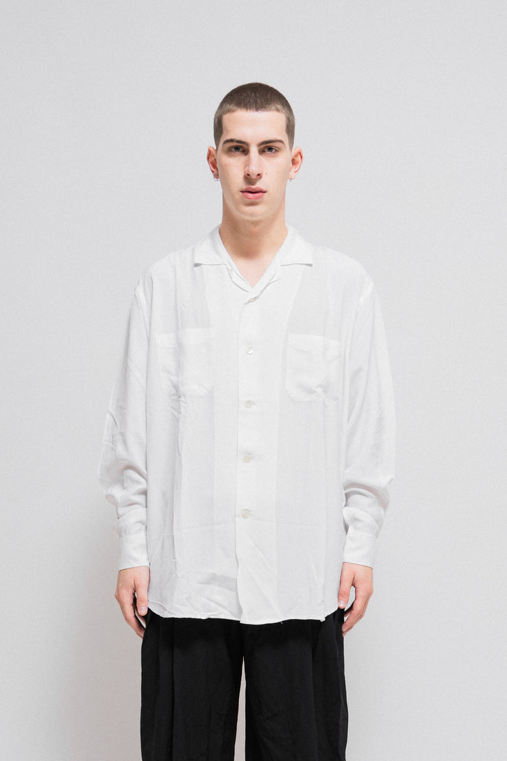 YOHJI YAMAMOTO POUR HOMME - Large rayon shirt with pearly buttons