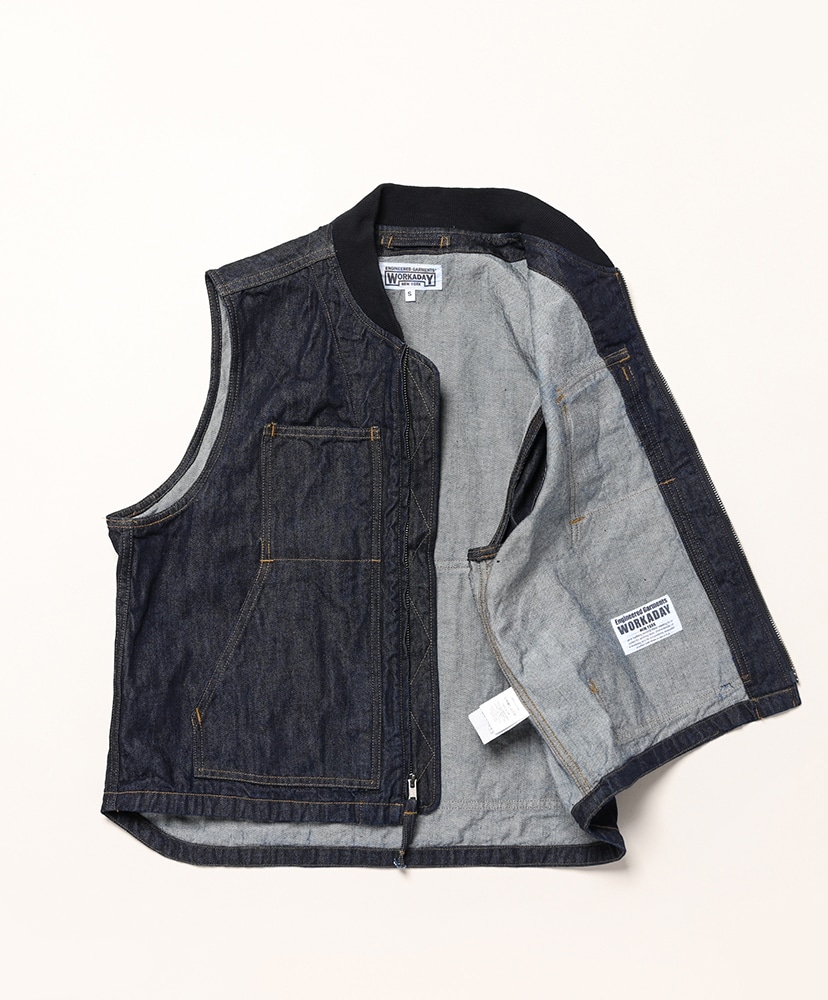 Utility Vest - 12oz Cone Denim(L(MEN) Indigo/インディゴ): WORKADAY