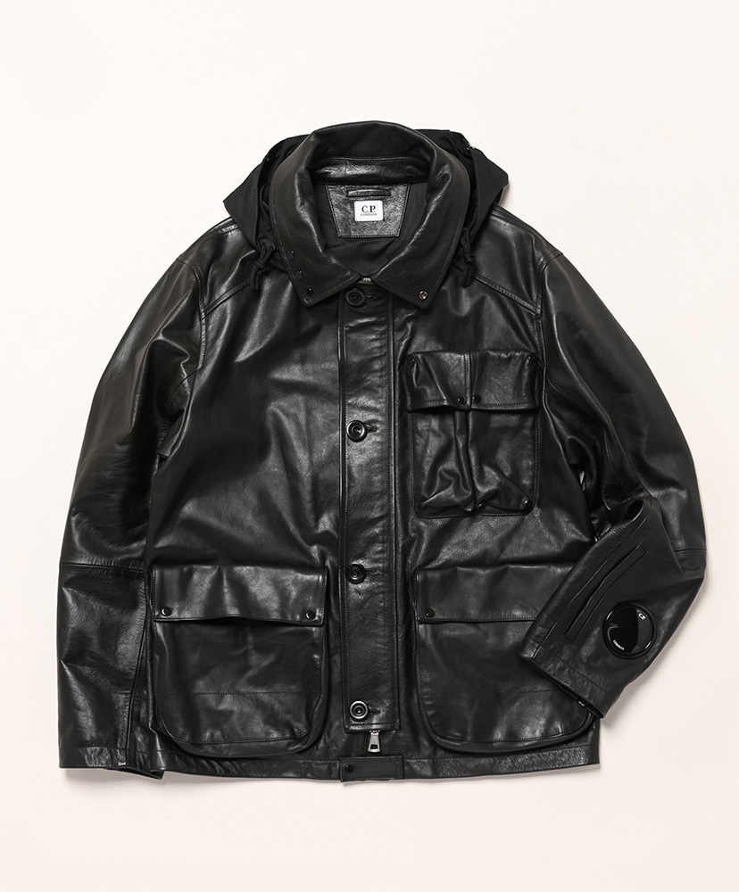 Medium Jacket in Leather(M(MEN) Black/ブラック): C.P. Company