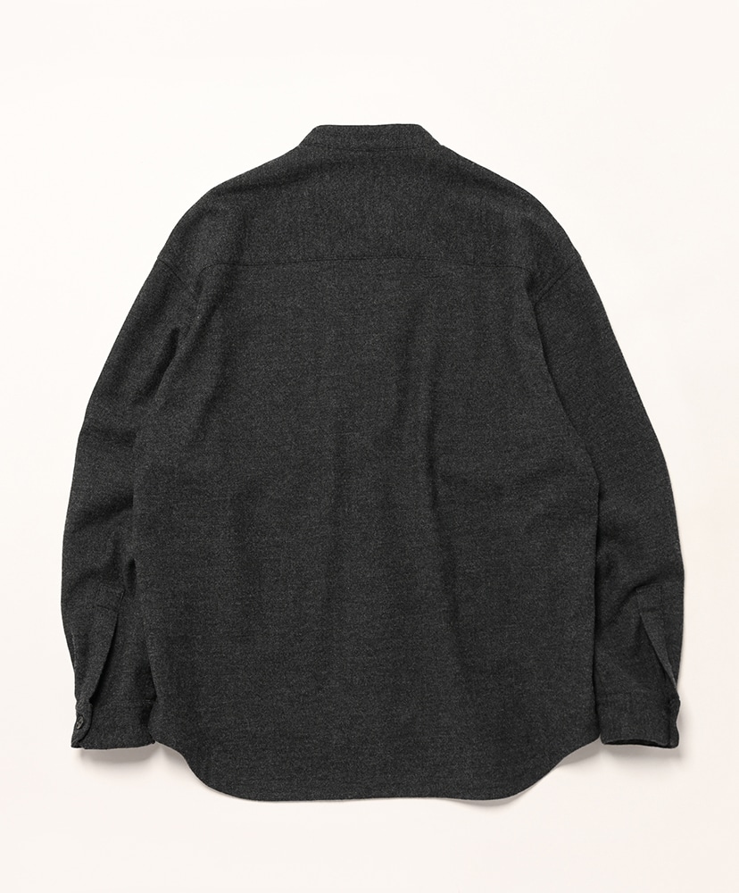 CKSH-025 Zip Collarless Shirts - Wool/Silk/Cashmere(46(MEN