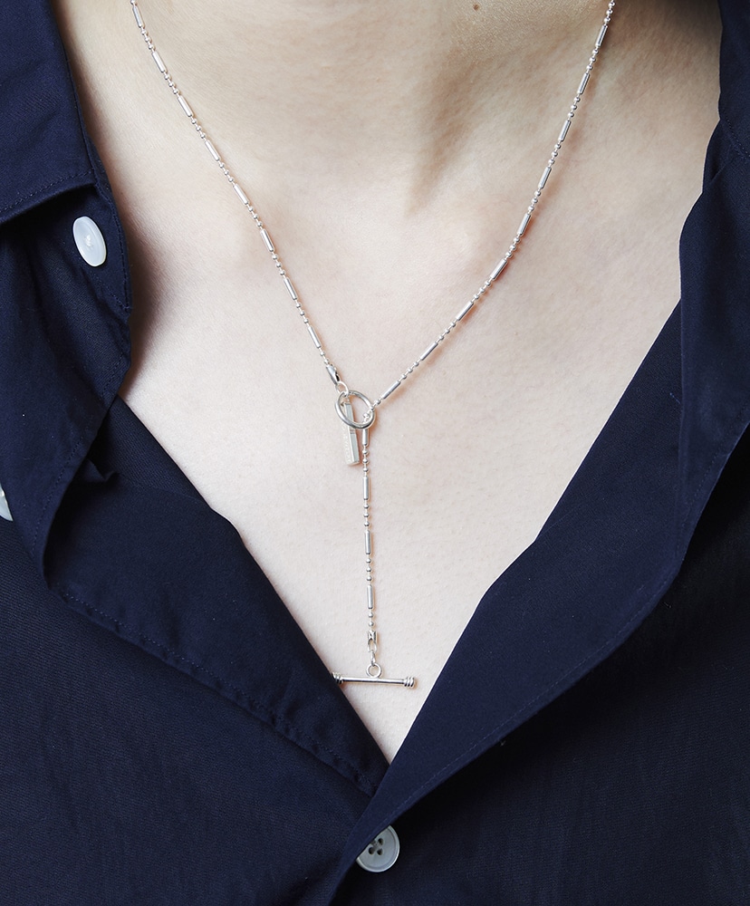 Cylinder Link Necklace(50cm Silver/シルバー): XOLO JEWELRY