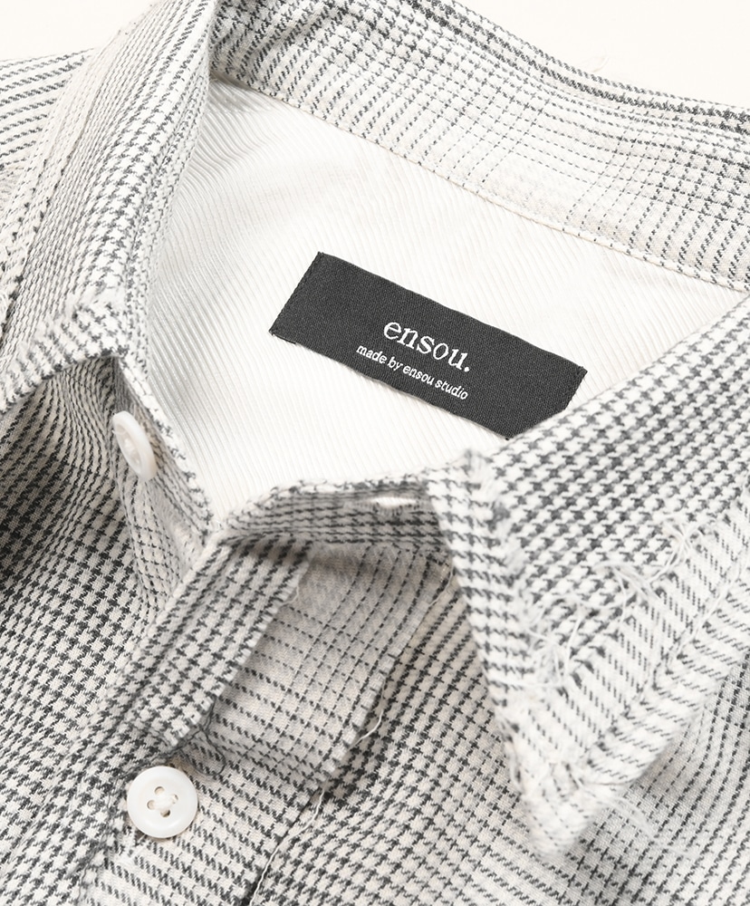 Rough Cut Shirt(L(MEN) Smoke Check/スモークチェック): ensou.