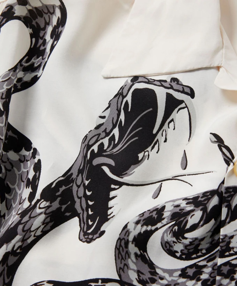 Monotone Rattle Snake Open Shirt(L(MEN) Black/ブラック): gold