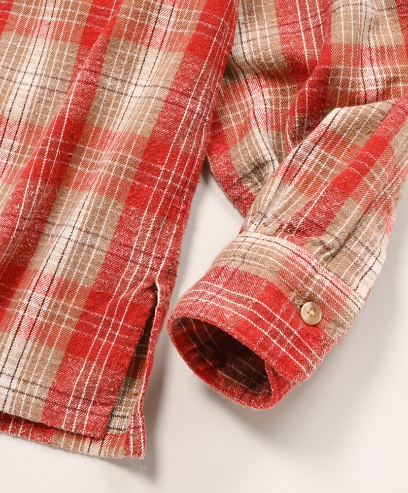 Vintage Cotton Silk Nep Twill Check Shirt(1(MEN) Red/レッド): A.PRESSE