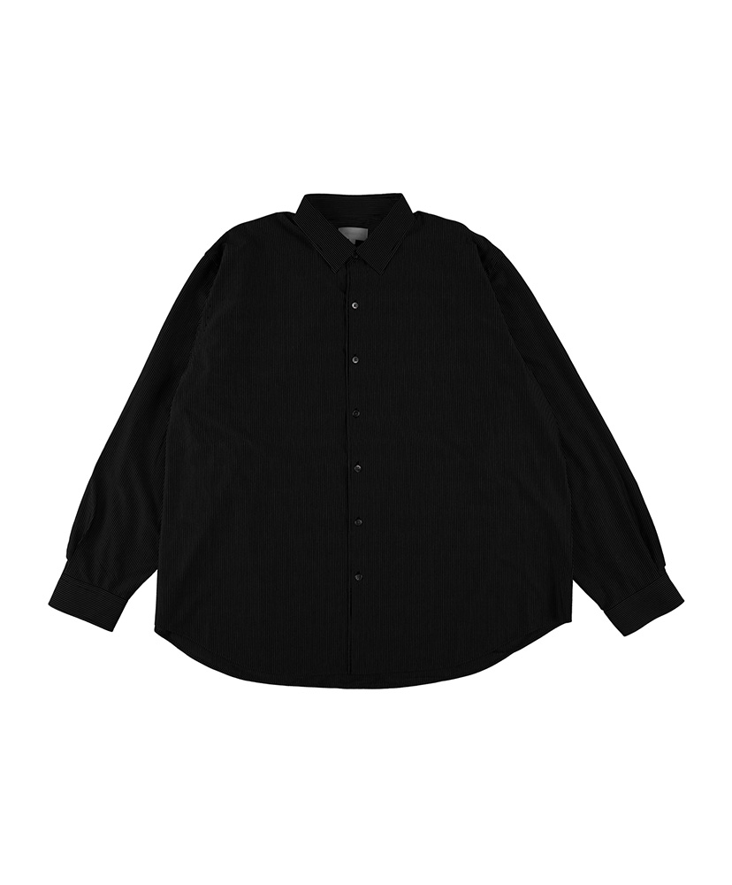 46G Stripe Atmosphere Shirt(L(MEN) Black/ブラック): KANEMASA PHIL.