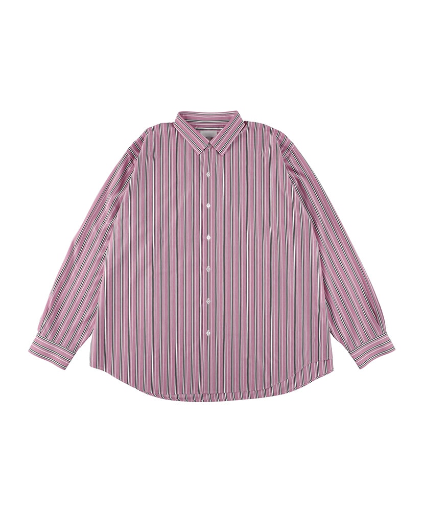 46G Stripe Atmosphere Shirt(L(MEN) Black/ブラック): KANEMASA PHIL.