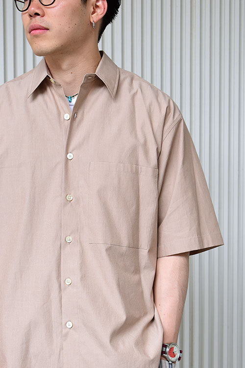 AURALEE[オーラリー] 23SS Washed Finx Twill Big Half Sleeved Shirt