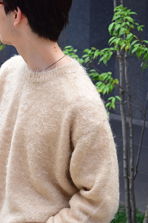 AURALEE[オーラリー] 23AW Brushed Super Kid Mohair Knit P/O [Beige]
