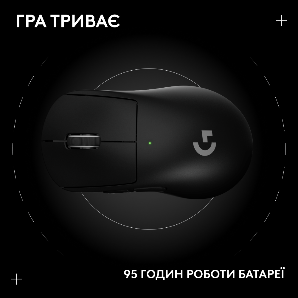 Купити G PRO X SUPERLIGHT 2 DEX чорного кольору від Logitech
