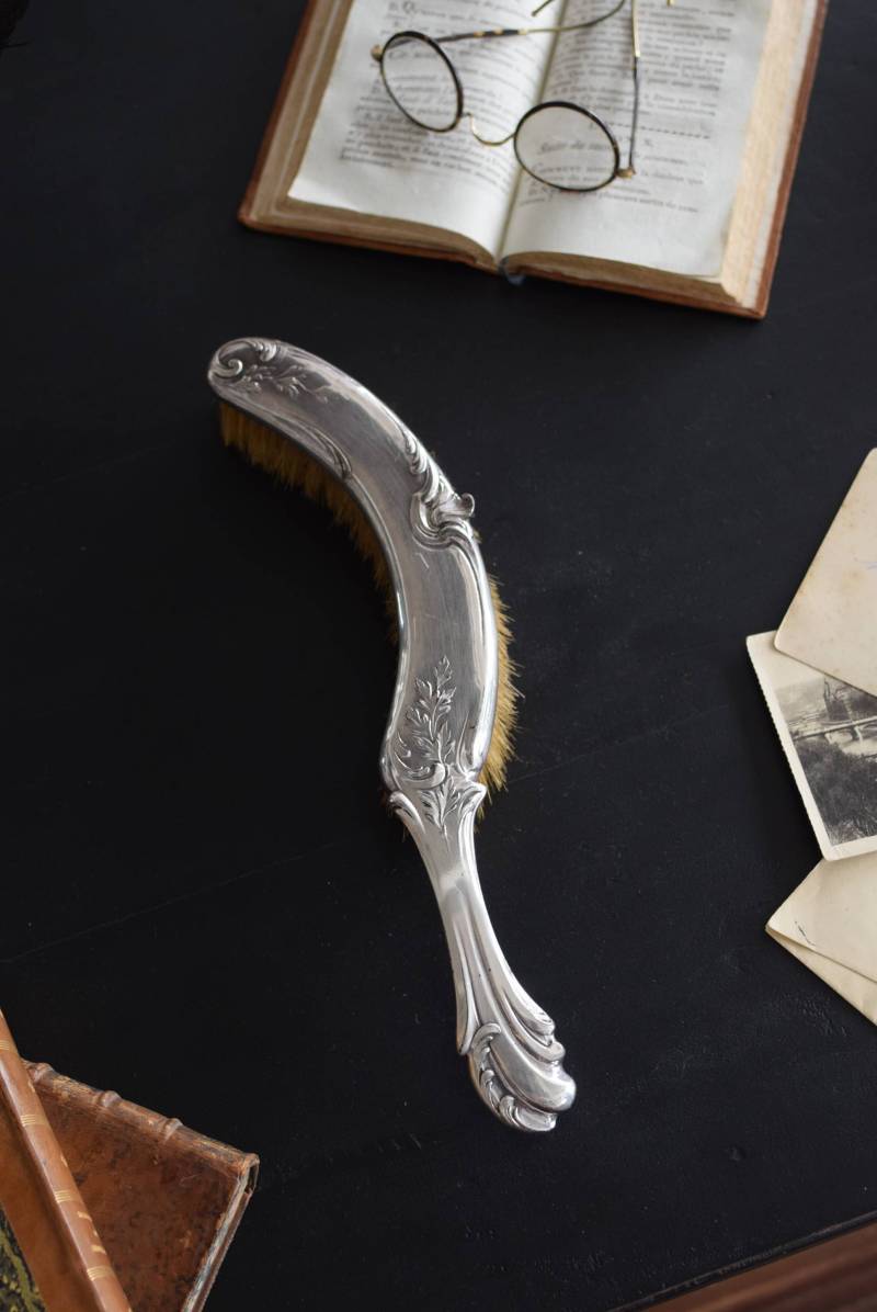 ダストパン＆ブラシセット.2 フランス アンティーク シルバープレート