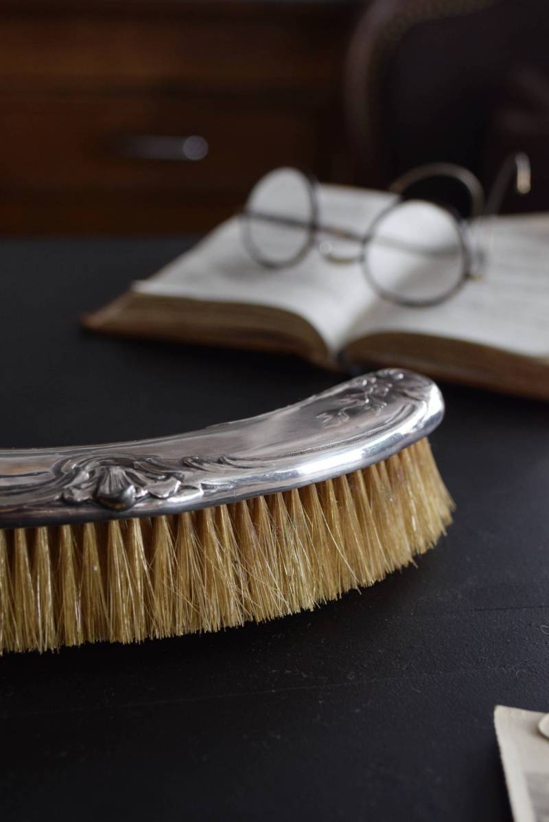 ダストパン＆ブラシセット.2 フランス アンティーク シルバープレート