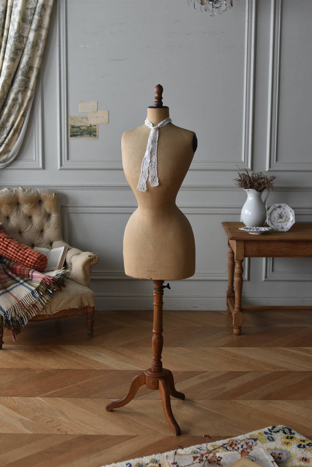 アンティークトルソー.25 フランスアンティーク家具 マネキン ショップ什器