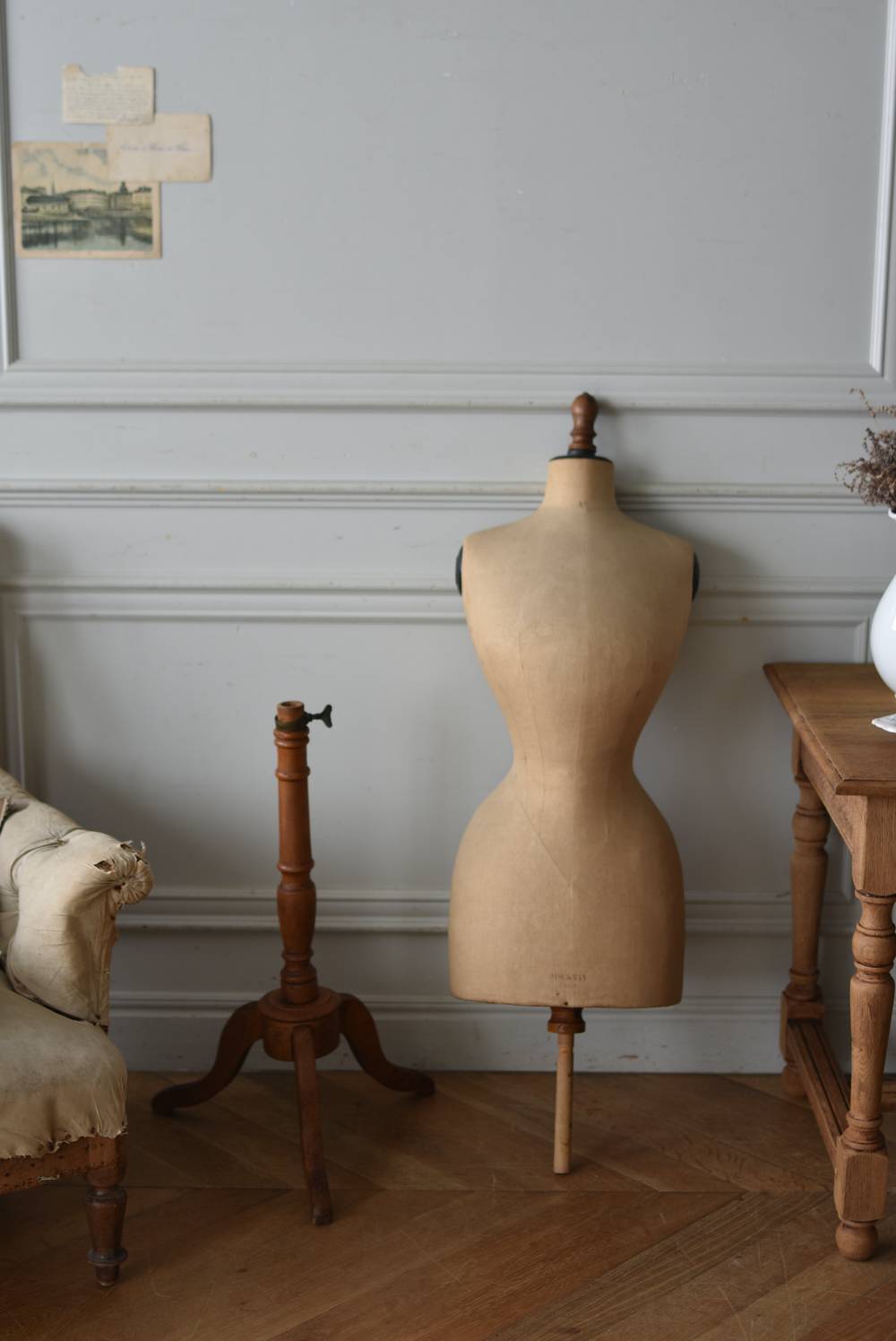 アンティークトルソー.25 フランスアンティーク家具 マネキン ショップ什器