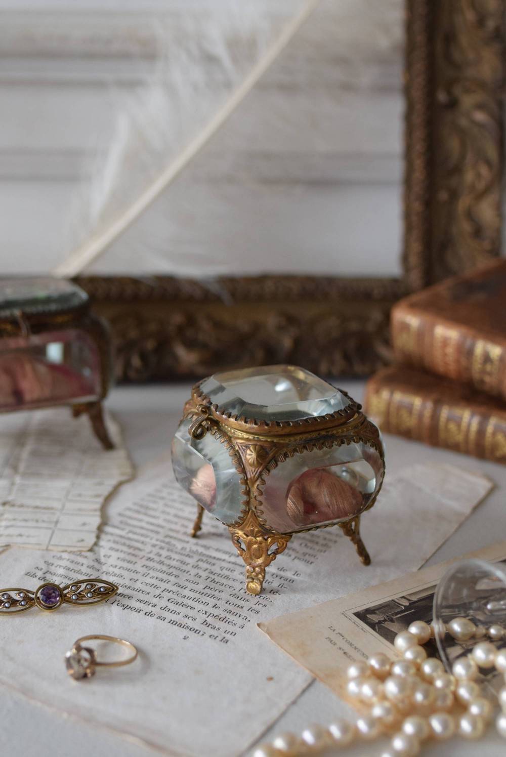 ジュエリーボックス.30 フランスアンティーク雑貨 ガラス ディスプレイ