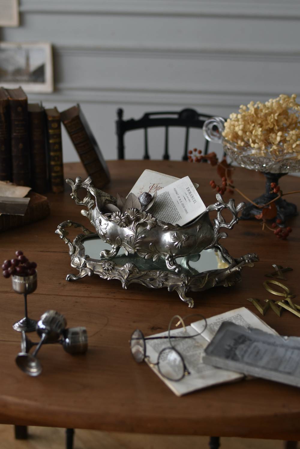 ジャルディニエール×ミラートレイセット フランス アンティーク