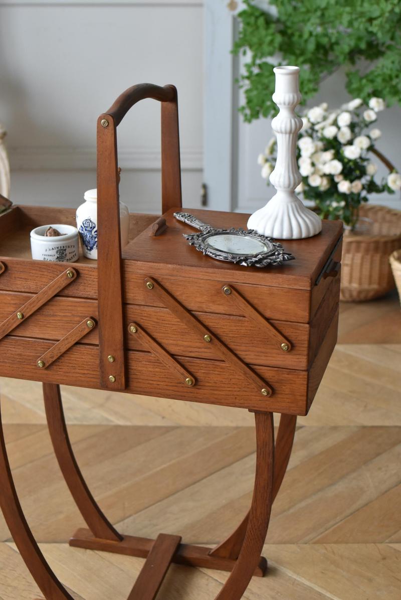 フランスアンティーク小型家具 ソーイングボックス.40 裁縫箱