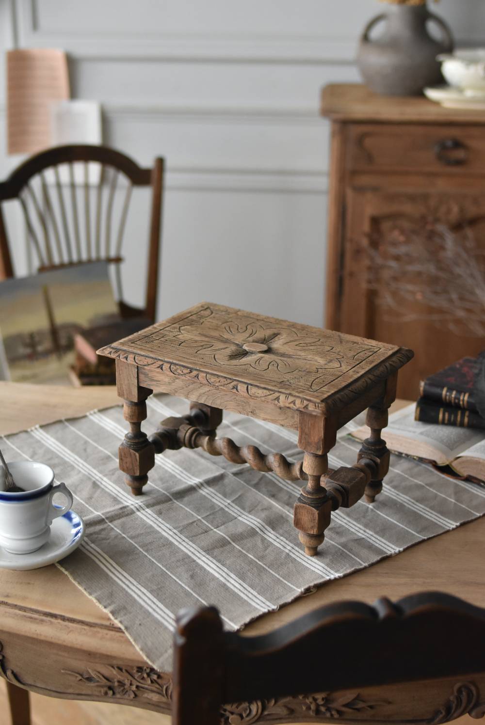 木製ディスプレイスタンド フランスアンティーク家具 台座 卓上